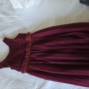 Nannette Burgundy Lace Dress